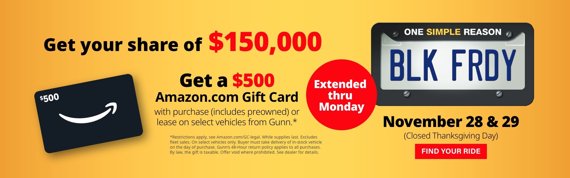 Gunn Nissan Cyber Monday banner